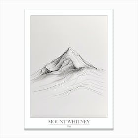 Mount Whitney Usa Line Drawing 2 Poster Canvas Print