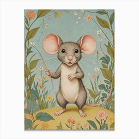 Little Mouse In The Garden Canvas Print