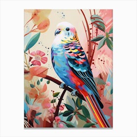 Bird Painting Collage Budgerigar 2 Canvas Print