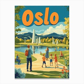 Aihrgdesign A 1970s Inspired Travel Poster For Oslo 2 Canvas Print