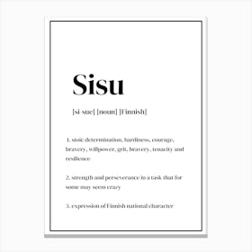 Sisu Definition - Finnish Spirit Canvas Print