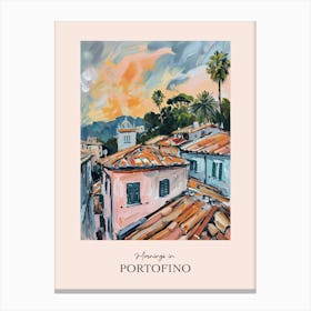 Mornings In Portofino Rooftops Morning Skyline 1 Canvas Print