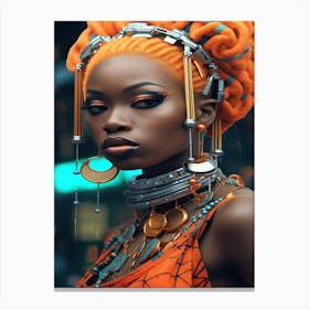 Sci Fi Red Dreads - African Beauty Canvas Print