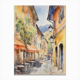 Brescia, Italy Watercolour Streets 3 Canvas Print