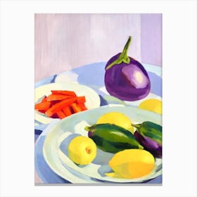 Chinese Eggplant Tablescape vegetable Canvas Print