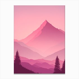 Misty Mountains Vertical Background In Pink Tone 74 Canvas Print