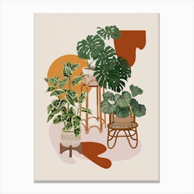 Modern Boho Plants 2 Canvas Print
