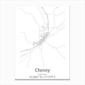 Cheney,United States Minimalist Map Canvas Print