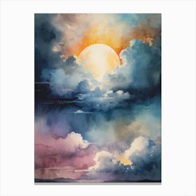 Abstract Glitch Clouds Sky (38) Canvas Print