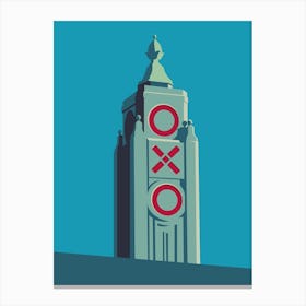 London Landmark Oxo Tower Blue Canvas Print