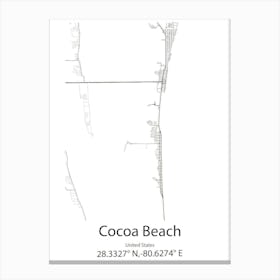 Cocoa,United States Minimalist Map 1 Canvas Print