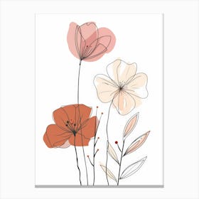 Flowers On A White Background 3 Canvas Print