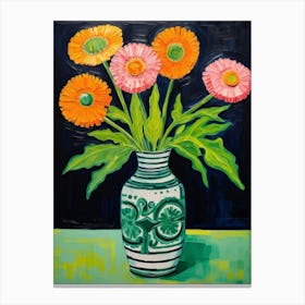 Flowers In A Vase Still Life Painting Everlasting Flower 1 Canvas Print