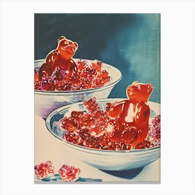 Red Gummy Bears Vintage Advertisement Illustration 2 Canvas Print