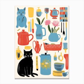 Cats And Kitchen Lovers 11 Canvas Print