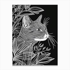 Colorpoint Shorthair Cat Minimalist Illustration 4 Canvas Print
