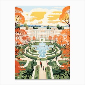 Schnbrunn Palace Gardens Austria Modern Illustration  Canvas Print