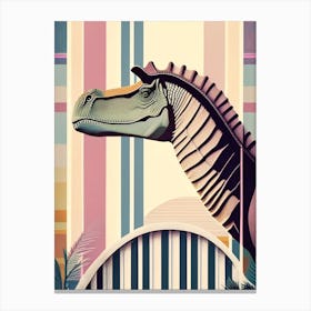 Tsintaosaurus Pastel Dinosaur Canvas Print