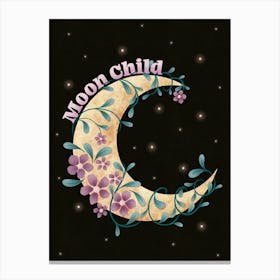 Floral Moon Child Canvas Print