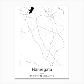 Namegata,Japan Minimalist Map Leinwandbilder