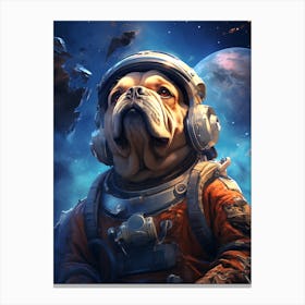 Bulldog In Space Canvas Print