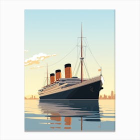 Titanic Ship Bow Minimalist Illustration 1 Canvas Print