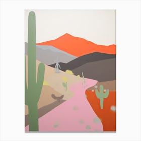 Sonoran Desert   North America (Mexico And United States), Contemporary Abstract Illustration 3 Canvas Print