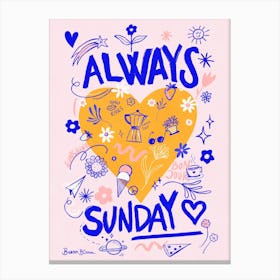 Maximalist Pink Blue - Always Sunday Canvas Print