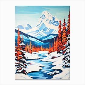 Winter Snow Banff   Canada Snow Illustration 1 Canvas Print