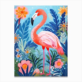 Flamingo In The Garden, Matisse Inspired Canvas Print