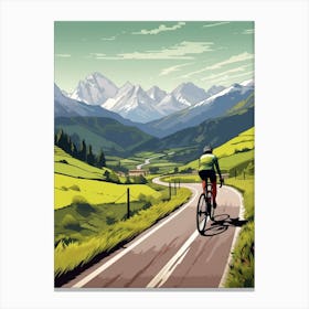 Tour De Mont Blanc France 9 Vintage Travel Illustration Canvas Print