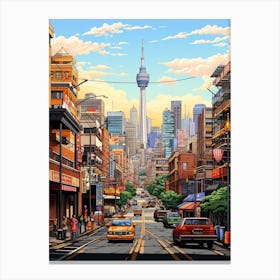 Johannesburg Pixel Art 3 Canvas Print