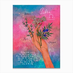 Libra Healing Herbs Canvas Print