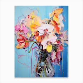 Abstract Flower Painting Orchid 2 Canvas Print
