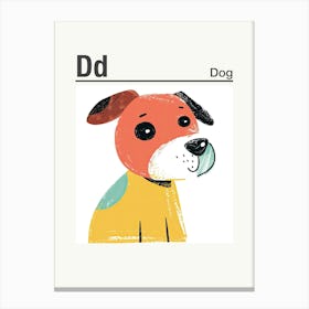 Animals Alphabet Dog 4 Canvas Print