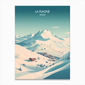 Poster Of La Plagne   France, Ski Resort Illustration 1 Canvas Print
