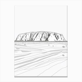Ayers Rock Australia Color Line Drawing (6) Canvas Print