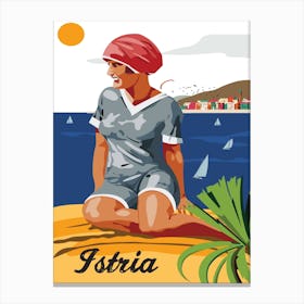 Istria, Woman on the Coast, Croatia Canvas Print