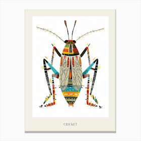 Colourful Insect Illustration Cricket 12 Poster Canvas Print