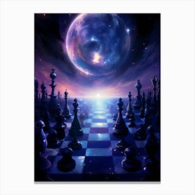 Chess Board In Space 1 Canvas Print