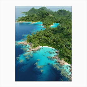 Aerial View Of A Tropical Island Canvas Print