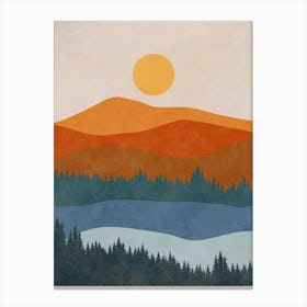 Sunset Mountain Landscape 1 Canvas Print