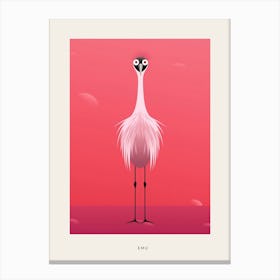 Minimalist Emu 2 Bird Poster Canvas Print