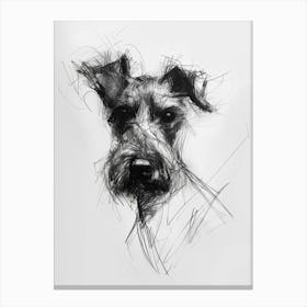 Irish Terrier Dog Charcoal Line 3 Canvas Print
