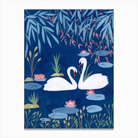 Midnight Swans Canvas Print