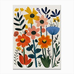 Painted Florals Marigold 4 Canvas Print