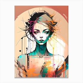 Abstract Female Portrait Painting 1 Canvas Print