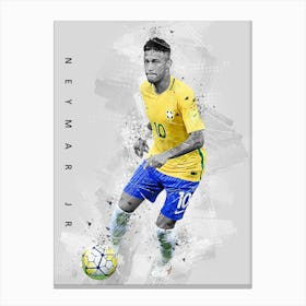 Neymar Jr Brazil Graffiti Canvas Print