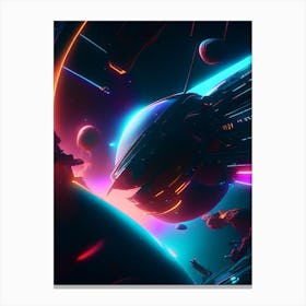 Gravity Assist Neon Nights Space Canvas Print