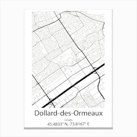 Dollard Des Ormeaux,Canada Minimalist Map Canvas Print